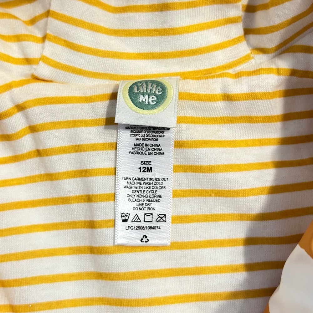 Little‎ Me Kids Girls Yellow White Polka Dot Raincoat Hooded Bow Size 12M - Picture 6 of 6